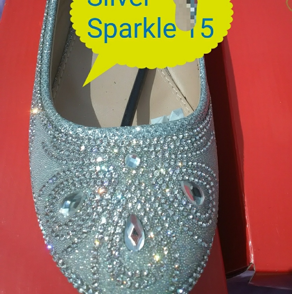 Silver jeweled dress shoes